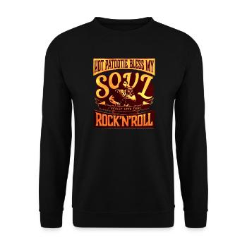 Hot Patootie Bless My Soul Eddie RHPS Gold Braun - Unisex Pullover - Schwarz - Vorne - Alina (178cm) & Michal (187cm)