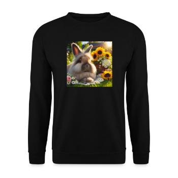 Lapin angora gris - Sweat-shirt Unisexe - noir - Devant - Alina (178cm) & Michal (187cm)