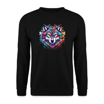 Loup - Sweat-shirt Unisexe - noir - Devant - Alina (178cm) & Michal (187cm)
