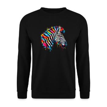 Zèbre - Sweat-shirt Unisexe - noir - Devant - Alina (178cm) & Michal (187cm)