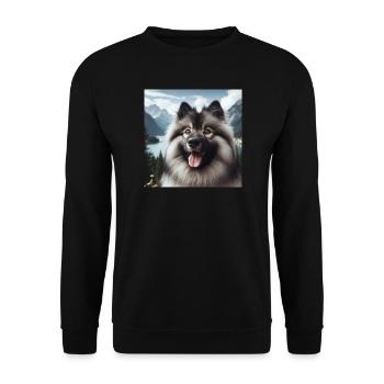 Joyeux Wolfspitz - Sweat-shirt Unisexe - noir - Devant - Alina (178cm) & Michal (187cm)