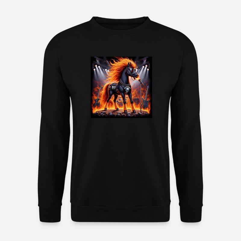 Metall-Pferd - Unisex Pullover - Schwarz