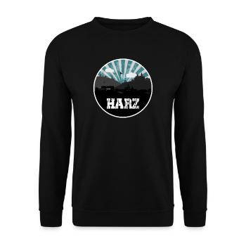 Resin Blue Hour Skyline - Unisex Sweatshirt - black - Front - Alina (178cm) & Michal (187cm)