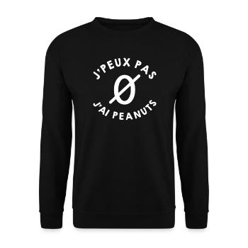 j'peux pas j'ai peanuts - Sweat-shirt Unisexe - noir - Devant - Alina (178cm) & Michal (187cm)