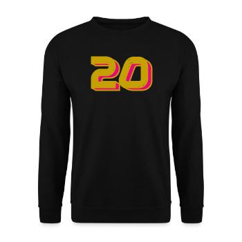 20. 20 ANS. 20e ANNIVERSAIRE. ANNIVERSAIRE 20 ANS. - Sweat-shirt Unisexe - noir - Devant - Alina (178cm) & Michal (187cm)