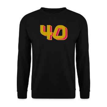 40. 40 YEARS. 40th ANNIVERSARY. 40TH ANNIVERSARY. - Unisex Sweatshirt - black - Front - Alina (178cm) & Michal (187cm)