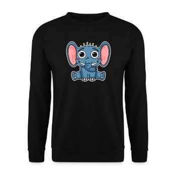 Elephant - Unisex Sweatshirt - black - Front - Alina (178cm) & Michal (187cm)
