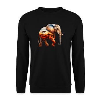 Elefant - Unisex Pullover - Schwarz - Vorne - Alina (178cm) & Michal (187cm)