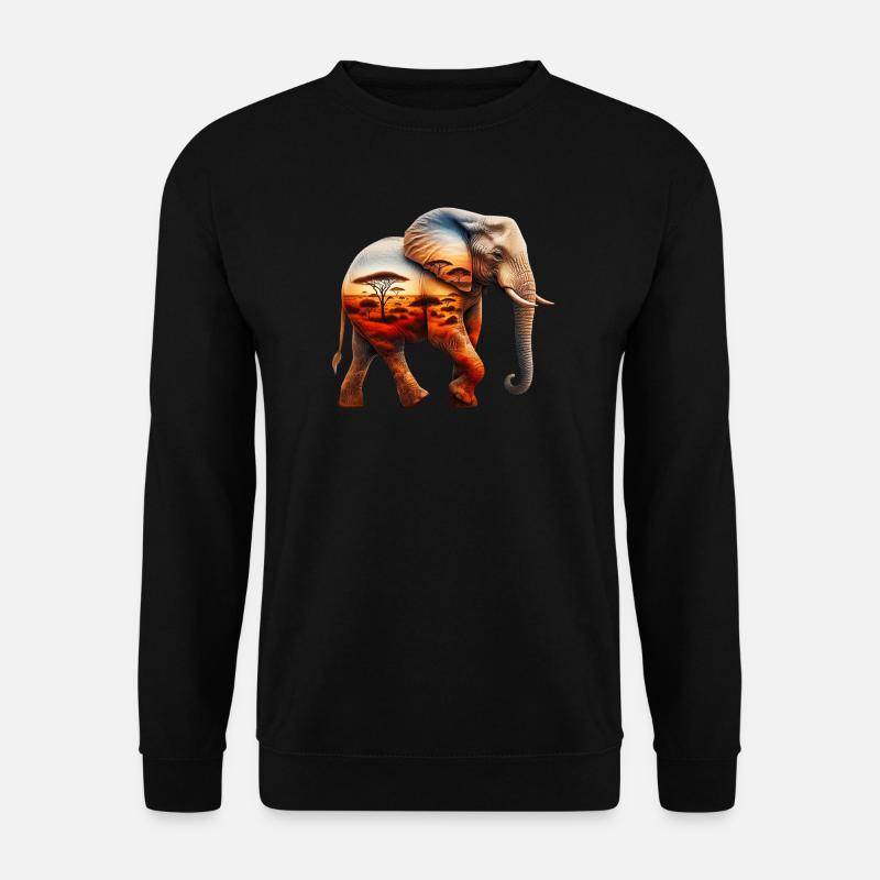 Elefant - Unisex Pullover - Schwarz