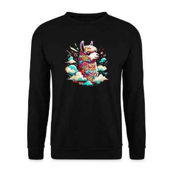 Alpaca - Unisex Sweatshirt - black - Front - Alina (178cm) & Michal (187cm)