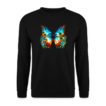 Butterfly - Unisex Sweatshirt - black - Front - Alina (178cm) & Michal (187cm)