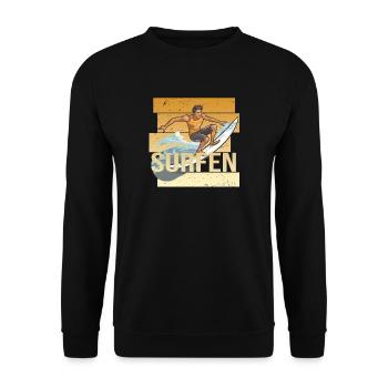 Surfen - Unisex Pullover - Schwarz - Vorne - Alina (178cm) & Michal (187cm)
