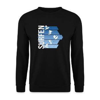 Surfen - Unisex Pullover - Schwarz - Vorne - Alina (178cm) & Michal (187cm)