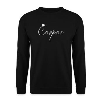 Caspar Name König T-Shirt Geschenk Männer - Unisex Pullover - Schwarz - Vorne - Alina (178cm) & Michal (187cm)