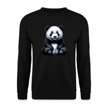 Panda - Unisex Pullover - Schwarz - Vorne - Alina (178cm) & Michal (187cm)