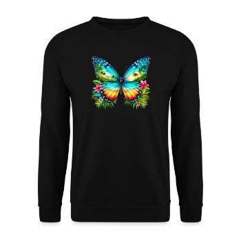 Butterfly - Unisex Sweatshirt - black - Front - Alina (178cm) & Michal (187cm)