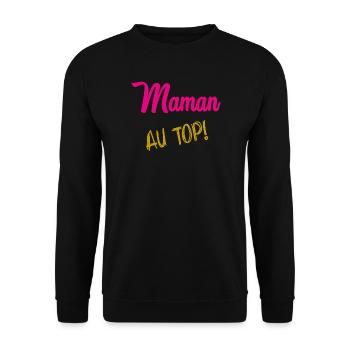 MOM - Unisex Sweatshirt - black - Front - Alina (178cm) & Michal (187cm)