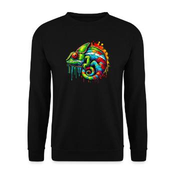 Chamäleon - Unisex Pullover - Schwarz - Vorne - Alina (178cm) & Michal (187cm)