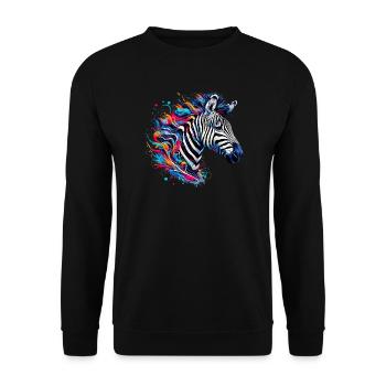 Zèbre - Sweat-shirt Unisexe - noir - Devant - Alina (178cm) & Michal (187cm)