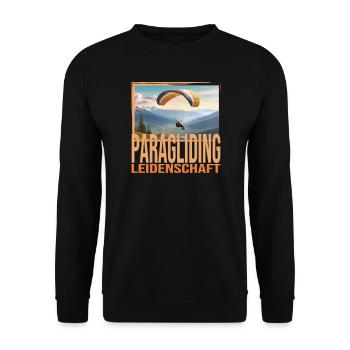 Paragliding Leidenschaft - Unisex Pullover - Schwarz - Vorne - Alina (178cm) & Michal (187cm)