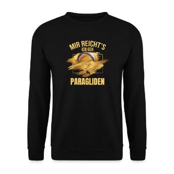 Mir reicht's ich geh Paragliden - Unisex Pullover - Schwarz - Vorne - Alina (178cm) & Michal (187cm)