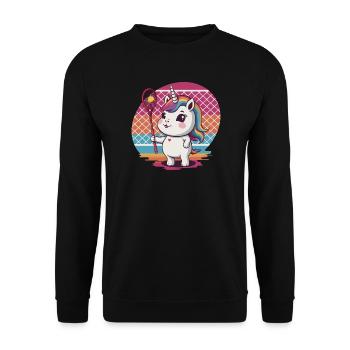 Licorne de tennis - Sweat-shirt Unisexe - noir - Devant - Alina (178cm) & Michal (187cm)