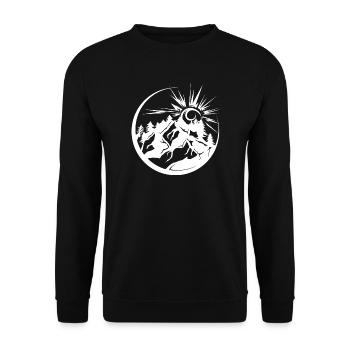 Mountains outdoor nature forest landscape graphic icon - Unisex Sweatshirt - black - Front - Alina (178cm) & Michal (187cm)