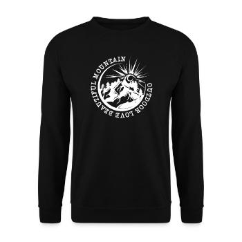Montagnes Aventure En Plein Air Nature Illustration Icône - Sweat-shirt Unisexe - noir - Devant - Alina (178cm) & Michal (187cm)