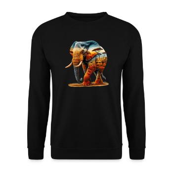 Éléphant - Sweat-shirt Unisexe - noir - Devant - Alina (178cm) & Michal (187cm)