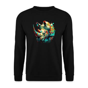 Rhinoceros - Unisex Sweatshirt - black - Front - Alina (178cm) & Michal (187cm)