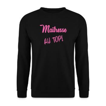 MISTRESS. THANK YOU. THANK YOU MISTRESS - Unisex Sweatshirt - black - Front - Alina (178cm) & Michal (187cm)