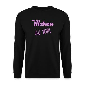 VIELEN DANK. GELIEBTE. DANKE, HERRIN. GELIEBTE - Unisex Pullover - Schwarz - Vorne - Alina (178cm) & Michal (187cm)