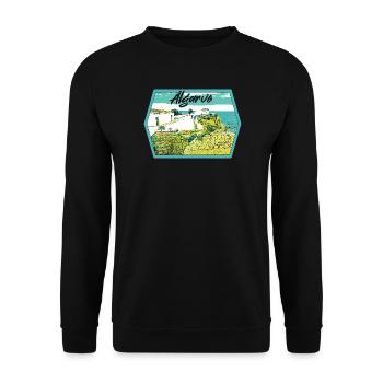 Algarve, Notre Dame da Rocha, Veranden - Unisex Pullover - Schwarz - Vorne - Alina (178cm) & Michal (187cm)