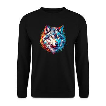 Loup - Sweat-shirt Unisexe - noir - Devant - Alina (178cm) & Michal (187cm)