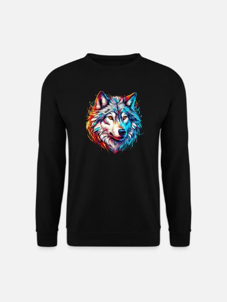Wolf - Unisex Pullover - Schwarz