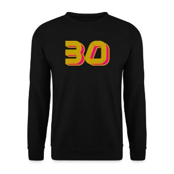30. 30 YEARS. 30th ANNIVERSARY. 30TH ANNIVERSARY. - Unisex Sweatshirt - black - Front - Alina (178cm) & Michal (187cm)
