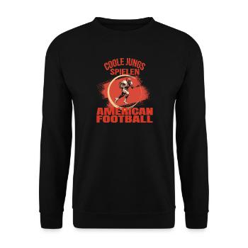 Coole Jungs spielen American Football - Unisex Pullover - Schwarz - Vorne - Alina (178cm) & Michal (187cm)