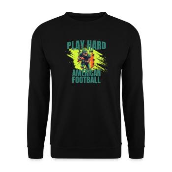 Play Hard - American Football - Unisex Pullover - Schwarz - Vorne - Alina (178cm) & Michal (187cm)