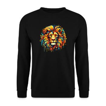 Lion - Sweat-shirt Unisexe - noir - Devant - Alina (178cm) & Michal (187cm)
