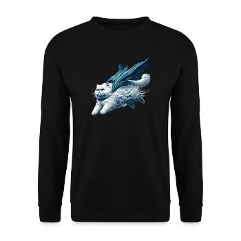 Super Cat Persian White Persian Cat Gift - Unisex Sweatshirt - black - Front - Alina (178cm) & Michal (187cm)