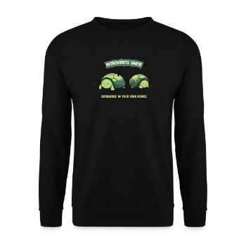 Introverts Unite Turtles - Unisex Sweatshirt - black - Front - Alina (178cm) & Michal (187cm)