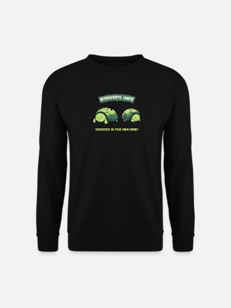 Introverts Unite Turtles - Unisex Sweatshirt - black