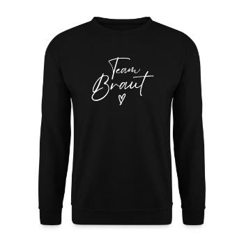 Team Bride Braut 2026 JGA Junggesellinnenabschied - Unisex Pullover - Schwarz - Vorne - Alina (178cm) & Michal (187cm)