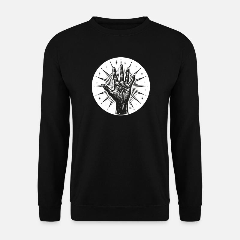 Star Hand with Flashes - Unisex Sweatshirt - black