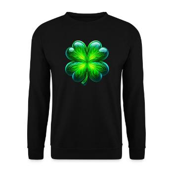 Trèfle à quatre feuilles - Sweat-shirt Unisexe - noir - Devant - Alina (178cm) & Michal (187cm)
