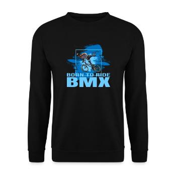 Born to Ride BMX - Unisex Pullover - Schwarz - Vorne - Alina (178cm) & Michal (187cm)