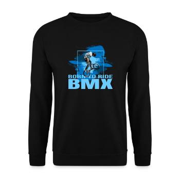 Born to Ride BMX - Unisex Pullover - Schwarz - Vorne - Alina (178cm) & Michal (187cm)