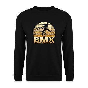 BMX Leidenschaft - Unisex Pullover - Schwarz - Vorne - Alina (178cm) & Michal (187cm)
