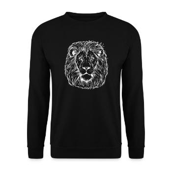 Lion Portrait - Unisex Sweatshirt - black - Front - Alina (178cm) & Michal (187cm)