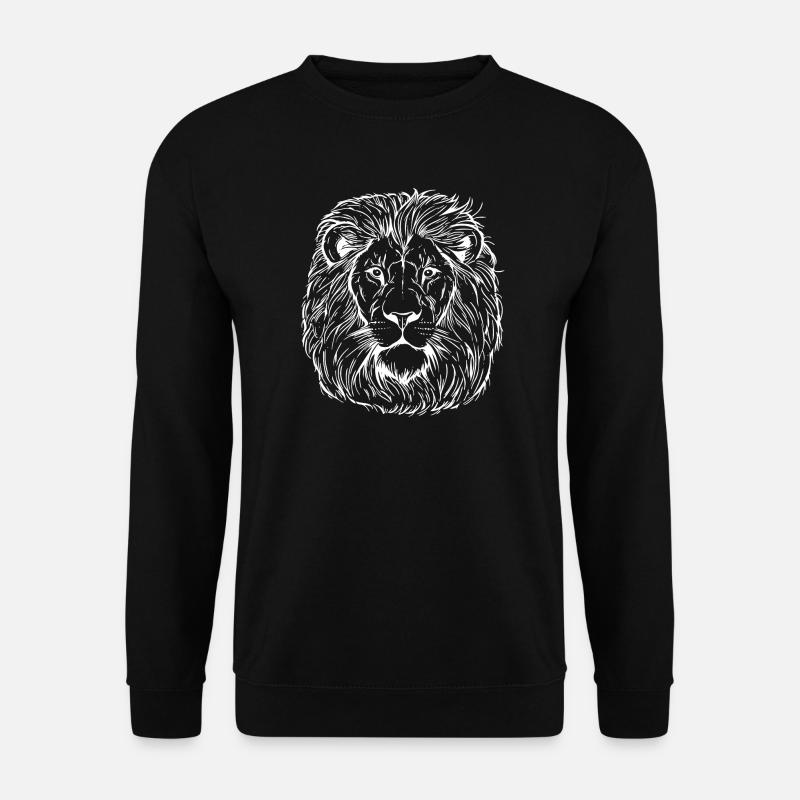 Löwe Portrait - Unisex Pullover - Schwarz